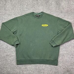 Kill Crew Sweatshirt Mens Small Green Fleece Crewneck Fighters Club Graphic